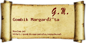 Gombik Margaréta névjegykártya